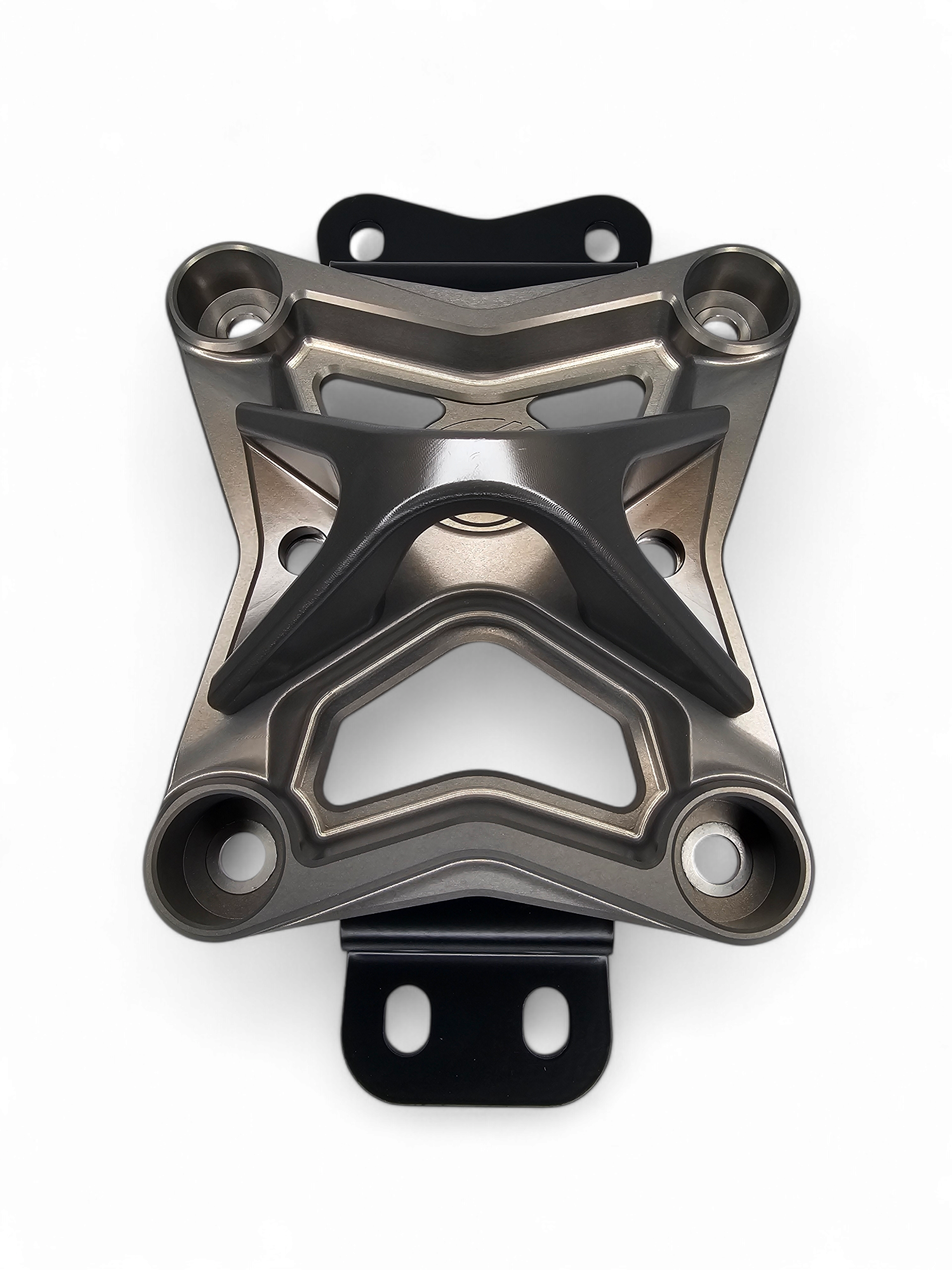 2022 to Current Can Am X3 10 Bolt Radius Rod Plate with Pull Hook (Grey Metal) image 0