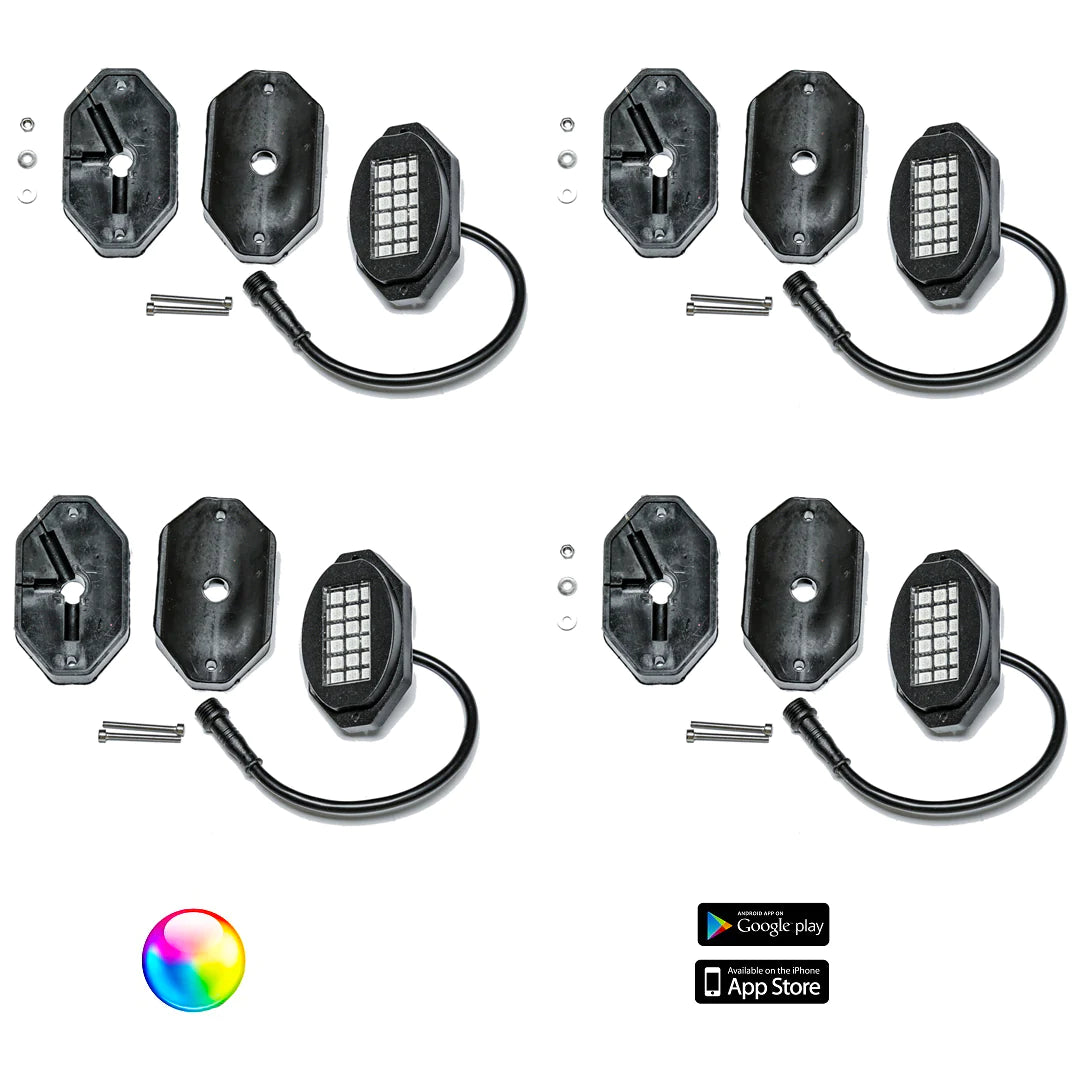 5150 Whips 187 Style Rock Lights W/ Control Harness image 0