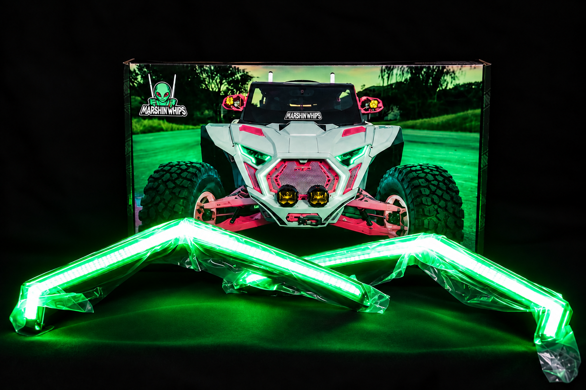 Polaris RZR Pro Series RGBW LED Chasing Fang Lights | App Control & Turn Signal Sync - view 4