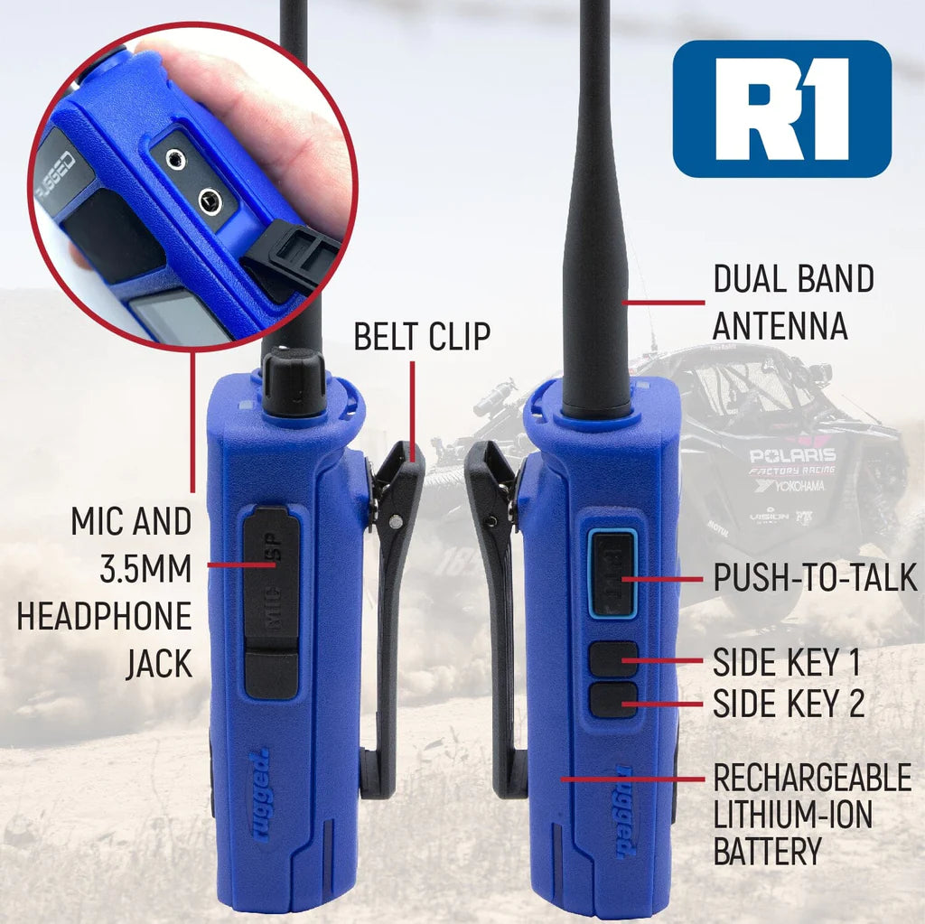 2 Pack - R1 Business Band Digital Analog Handheld Radio - By Rugged Radios image 5
