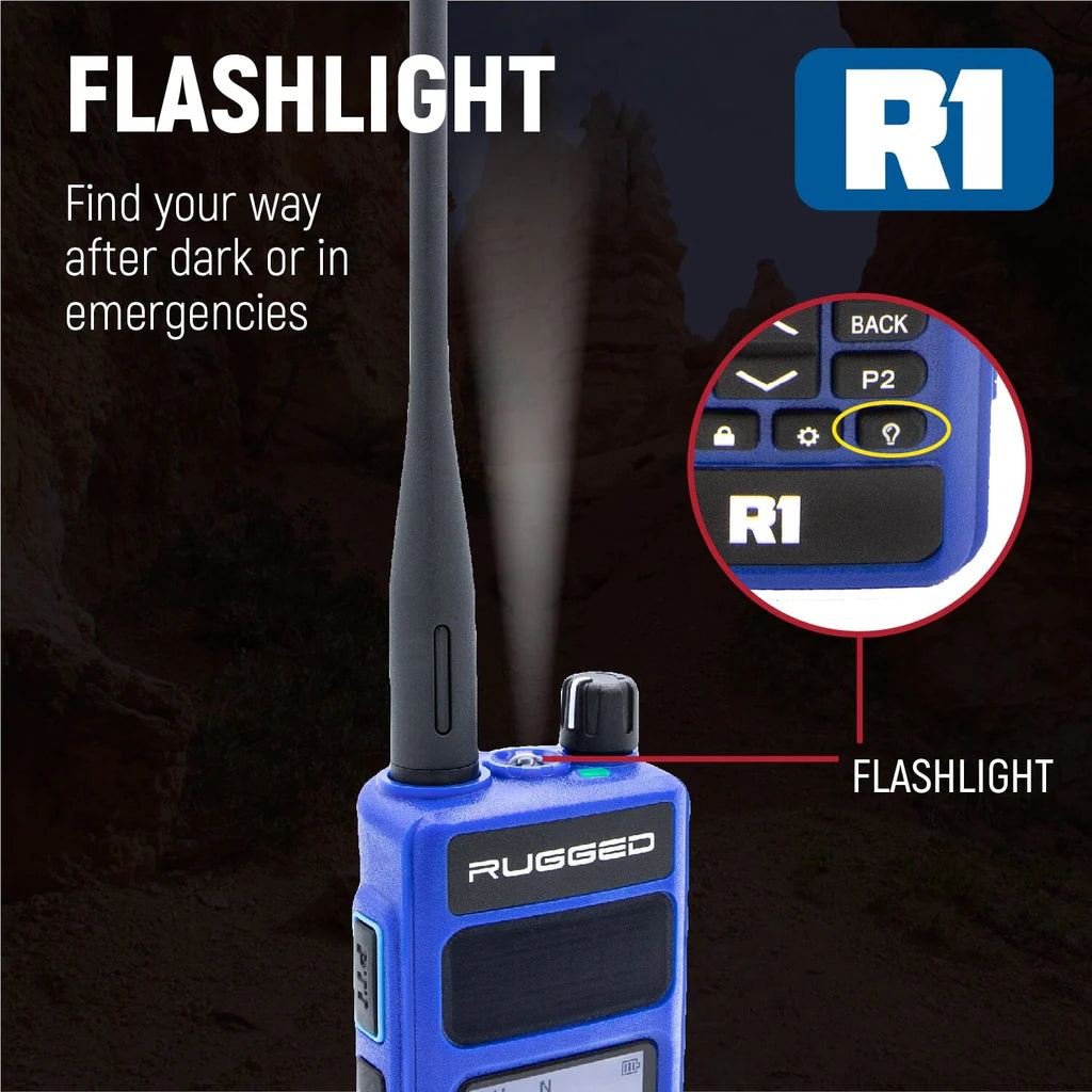 2 Pack - R1 Business Band Digital Analog Handheld Radio - By Rugged Radios image 2