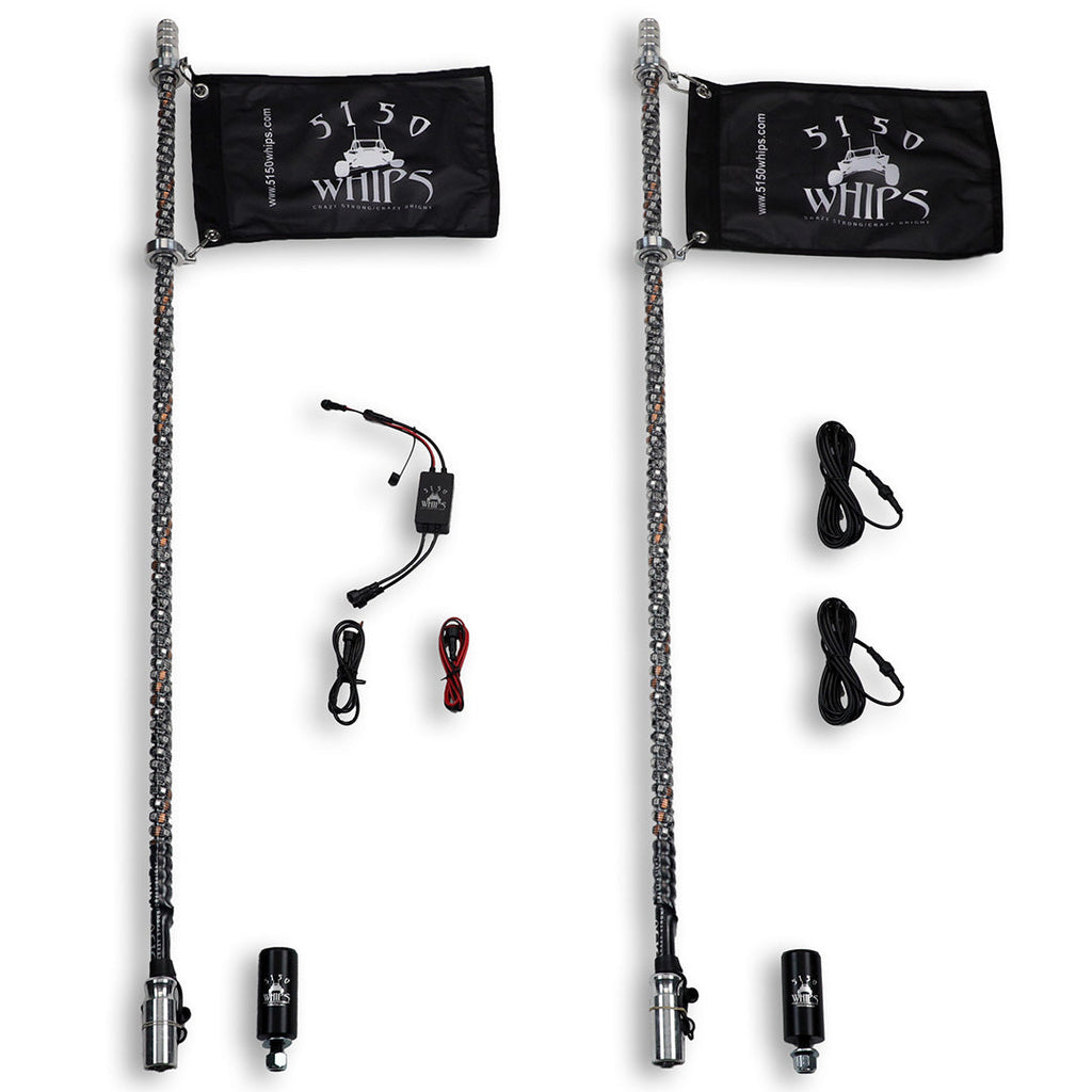 187 Platinum LED Whips – Pair