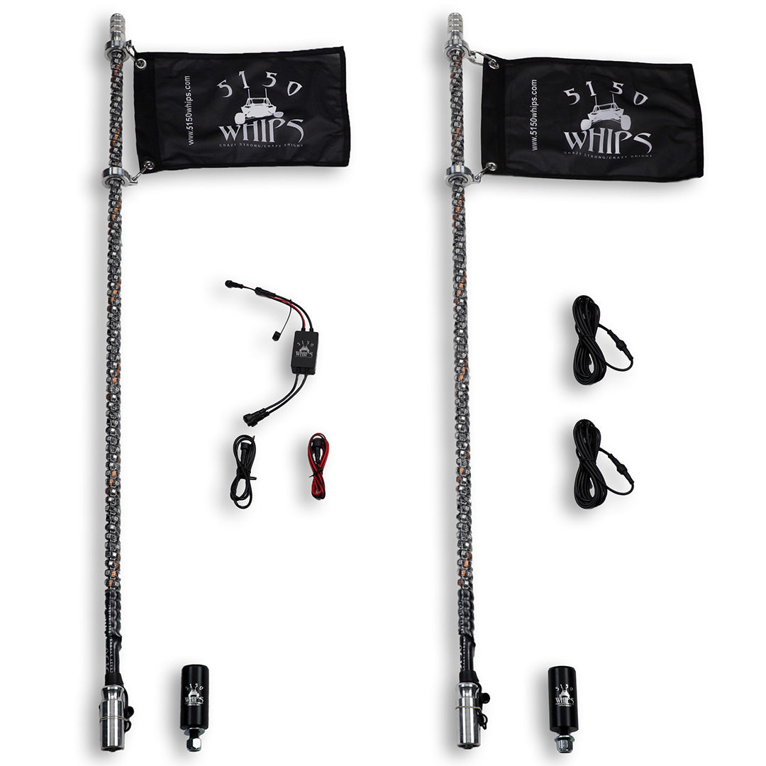 187 Platinum LED Whips – Pair
