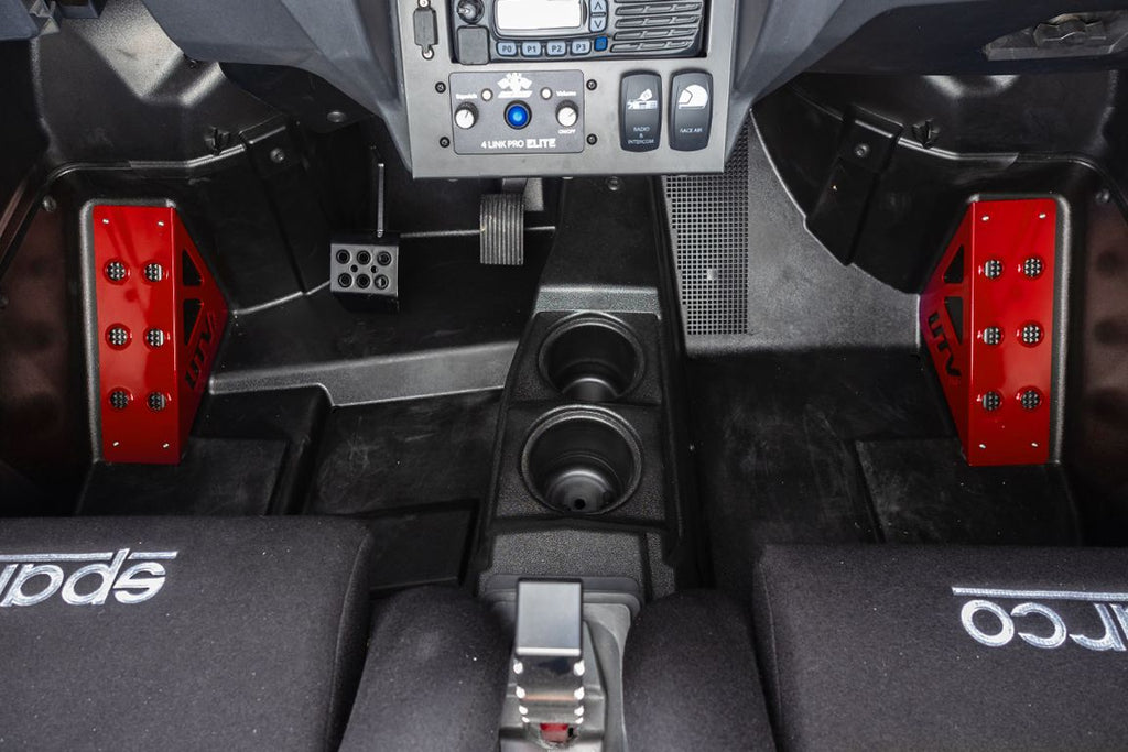 Polaris Rzr Dead Pedal And Foot Rest Cover Set - Red image 1
