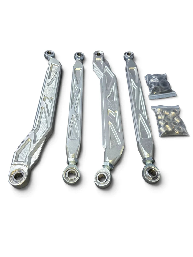 2026+ CFMoto ZForce Z10 Race Series High Clearance Billet Radius Rods, Anodized Clear