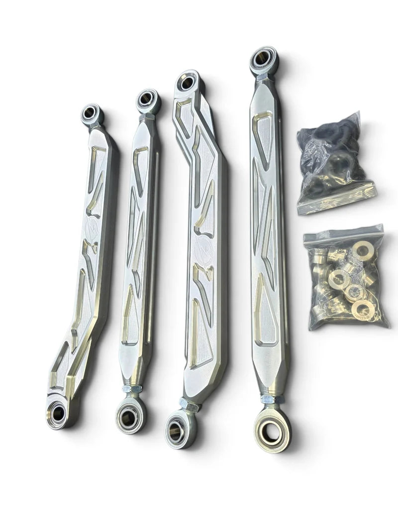 2026+ CFMoto ZForce Z10 Race Series High Clearance Billet Radius Rods, Anodized Clear