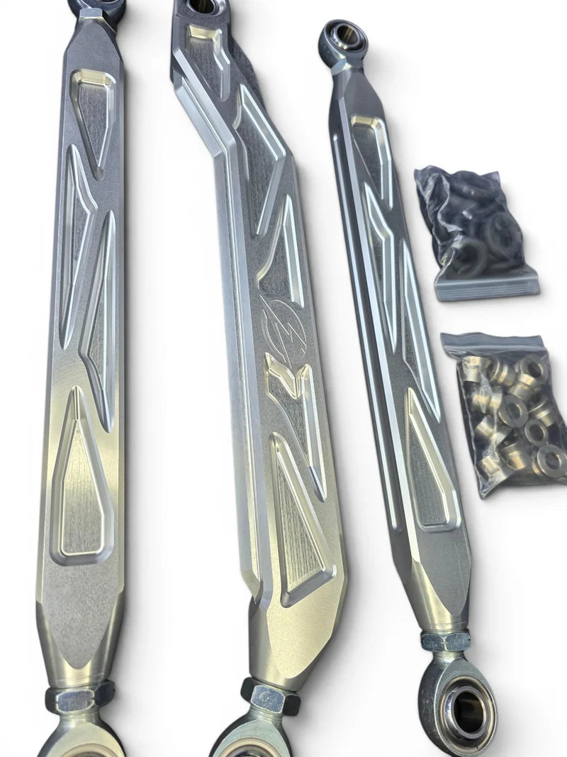 2026+ CFMoto ZForce Z10 Race Series High Clearance Billet Radius Rods, Anodized Clear
