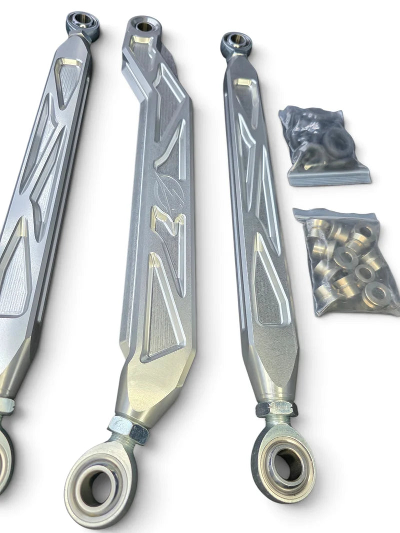 2026+ CFMoto ZForce Z10 Race Series High Clearance Billet Radius Rods, Anodized Clear