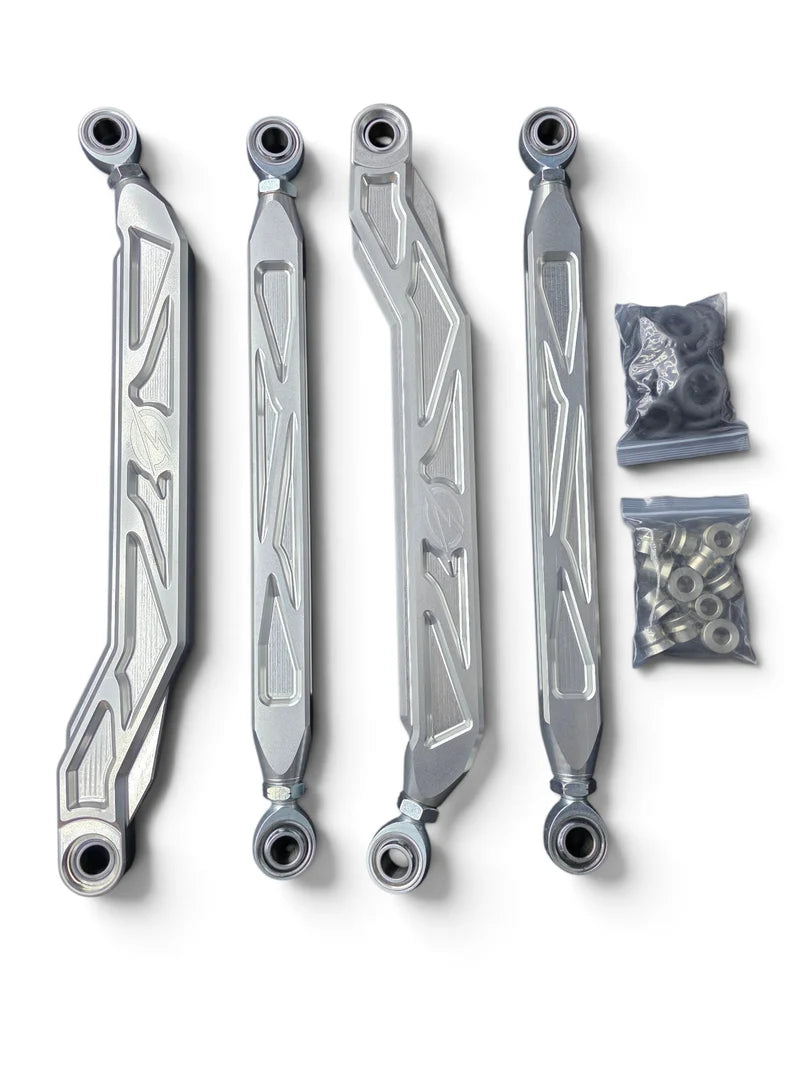 2026+ CFMoto ZForce Z10 Race Series High Clearance Billet Radius Rods, Anodized Clear