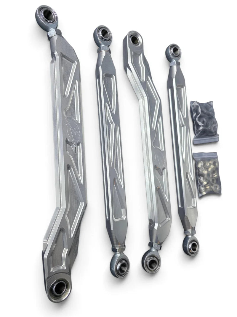 2026+ CFMoto ZForce Z10 Race Series High Clearance Billet Radius Rods, Anodized Clear