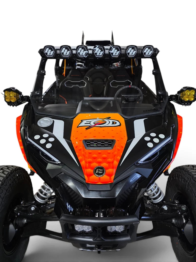 2026+ CFMoto ZForce Z10 Spark Roof Light Bar Mount for Baja Designs Linkable 7 Light