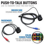 Polaris RZR XP 24+ Complete Communication Kit with Rocker Switch Bluetooth Intercom and 2-Way Radio