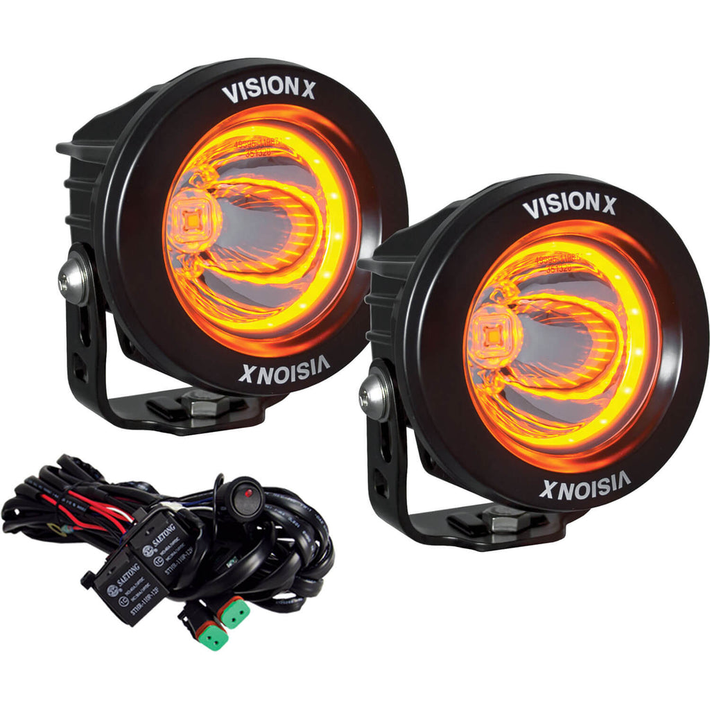 3.7" Optimus Round 15º Beam with Amber Halo LED Light Kit