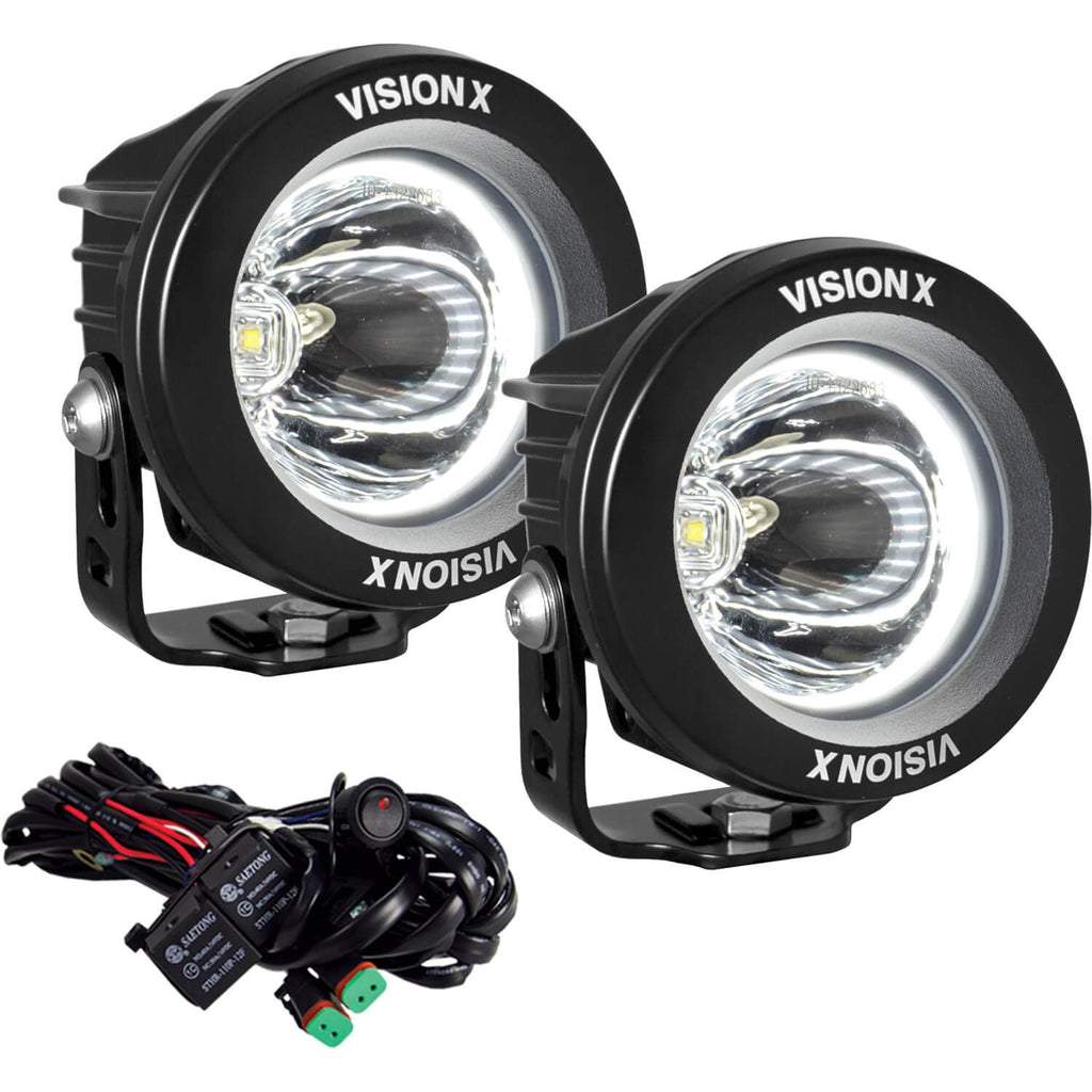 3.7" Optimus Round 15º Beam with White Halo LED Light Kit