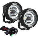3.7" Optimus Round 15º Beam with White Halo LED Light Kit
