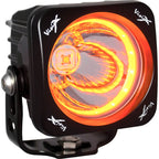 3" Optimus Square 15º Beam with Amber Halo LED Light