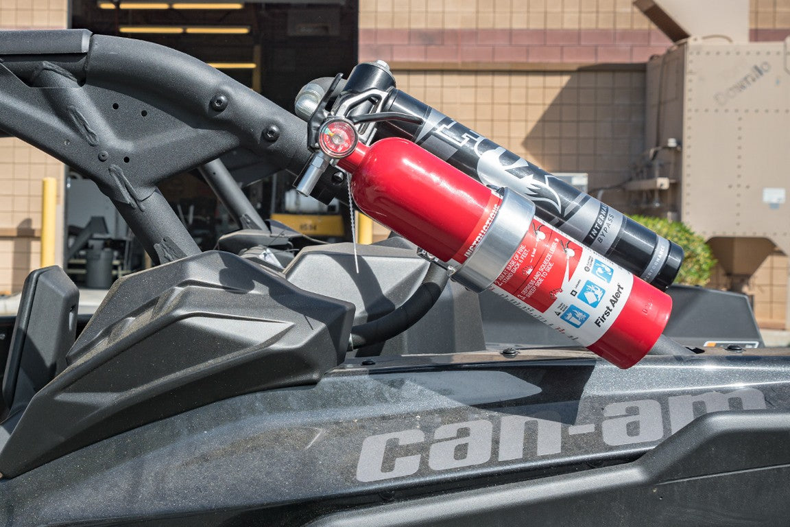 Can Am Maverick X3 1.875" Clamp Machined Billet Aluminum Fire Extinguisher Kit image 0
