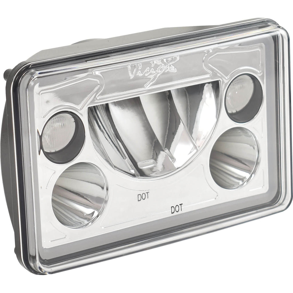 Single 4x6 Rectangle VX Amber Halo Headlight (with Low-High-Halo)