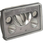 Single 4x6 Rectangle VX Amber Black Chrome LED Headlight (with Low-High-Halo)