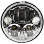 5.75" Single Black Chrome Face Round VX Headlight (with Low-High-Halo)