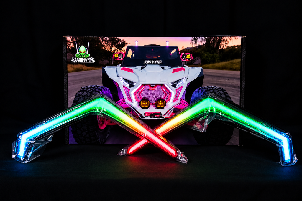 Polaris RZR Pro Series RGBW LED Chasing Fang Lights | App Control & Turn Signal Sync - view 5