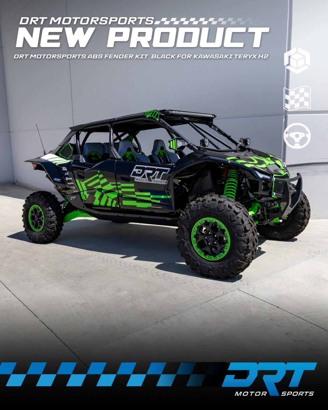 DRT Motororsports ABS Fender Kit for Kawasaki Teryx H2