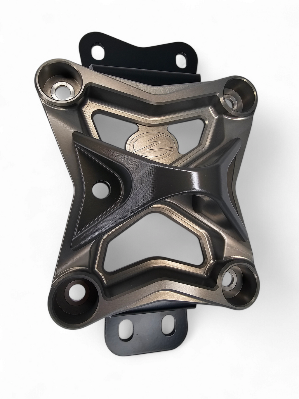 2022 to Current Can Am X3 10 Bolt Radius Rod Plate with Pull Hook (Grey Metal) image 1