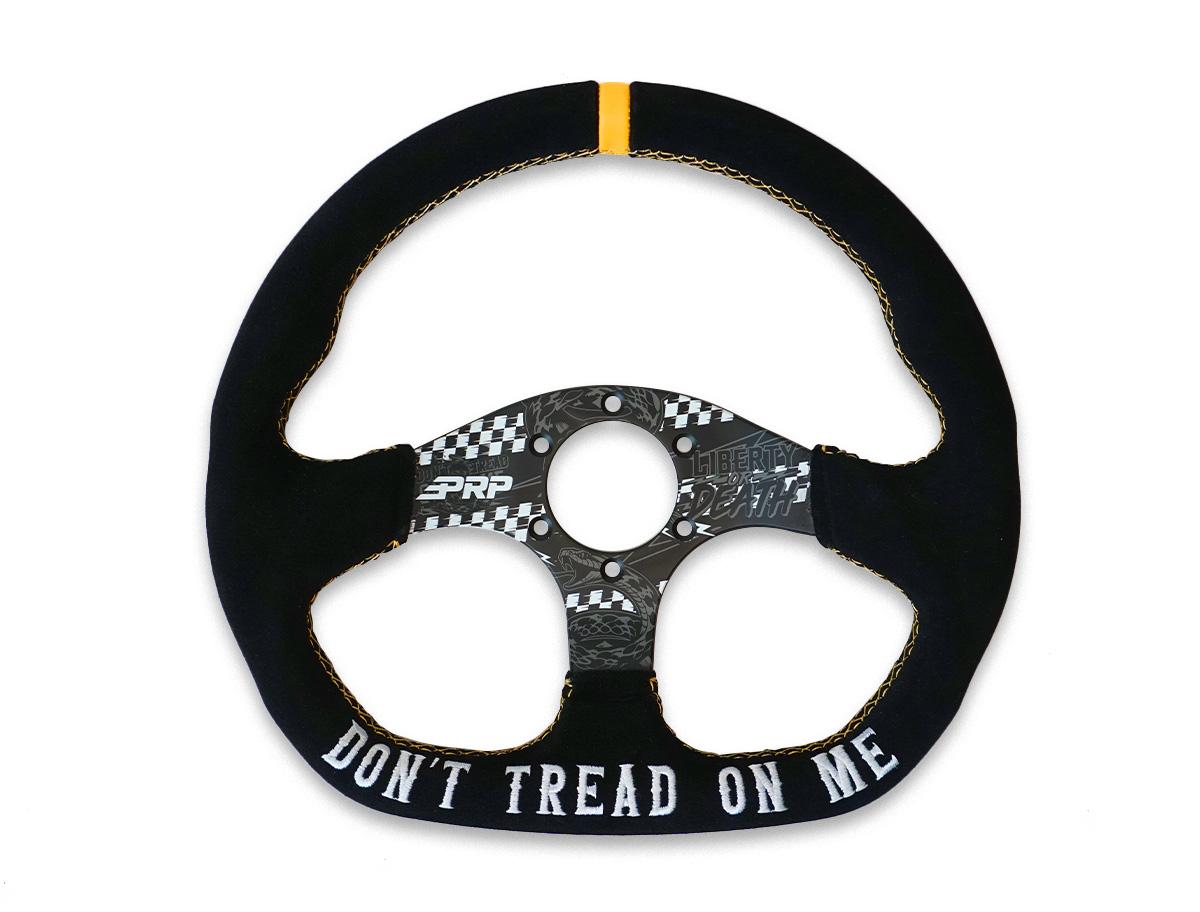 Don’t Tread on Me Comp-R Suede Steering Wheel (D-Shaped)