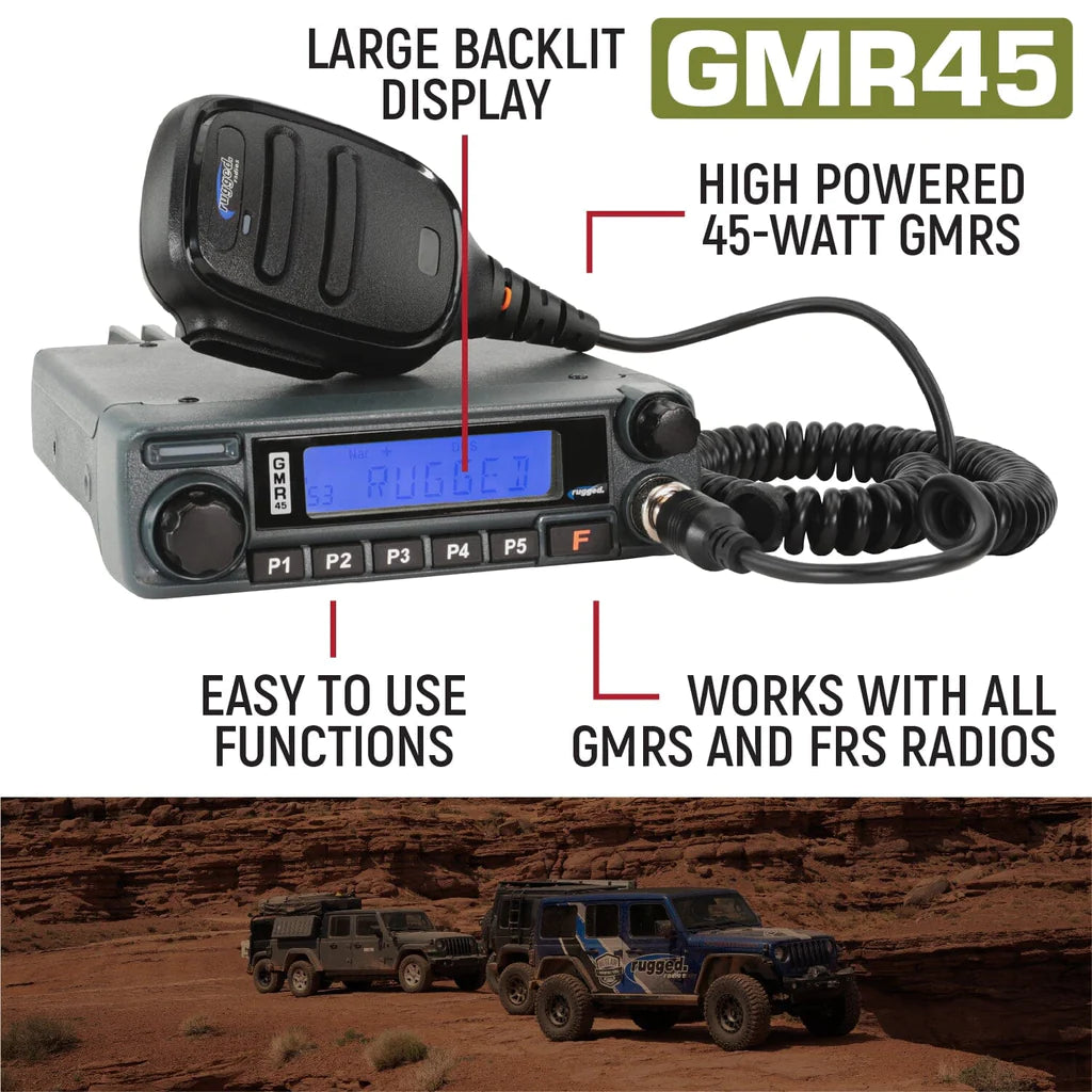Radio Kit - Gmr-45 High Power Gmrs Band Mobile Radio With Antenna image 1