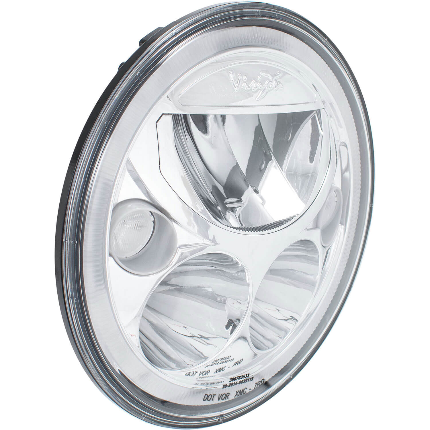 Single 7" Round Amber Halo VX Headlight (with Low-High-Halo)