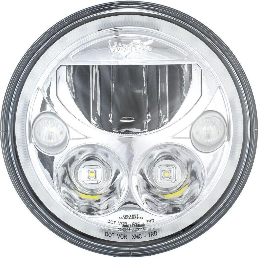 Single 7" Round Amber Halo VX Headlight (with Low-High-Halo)
