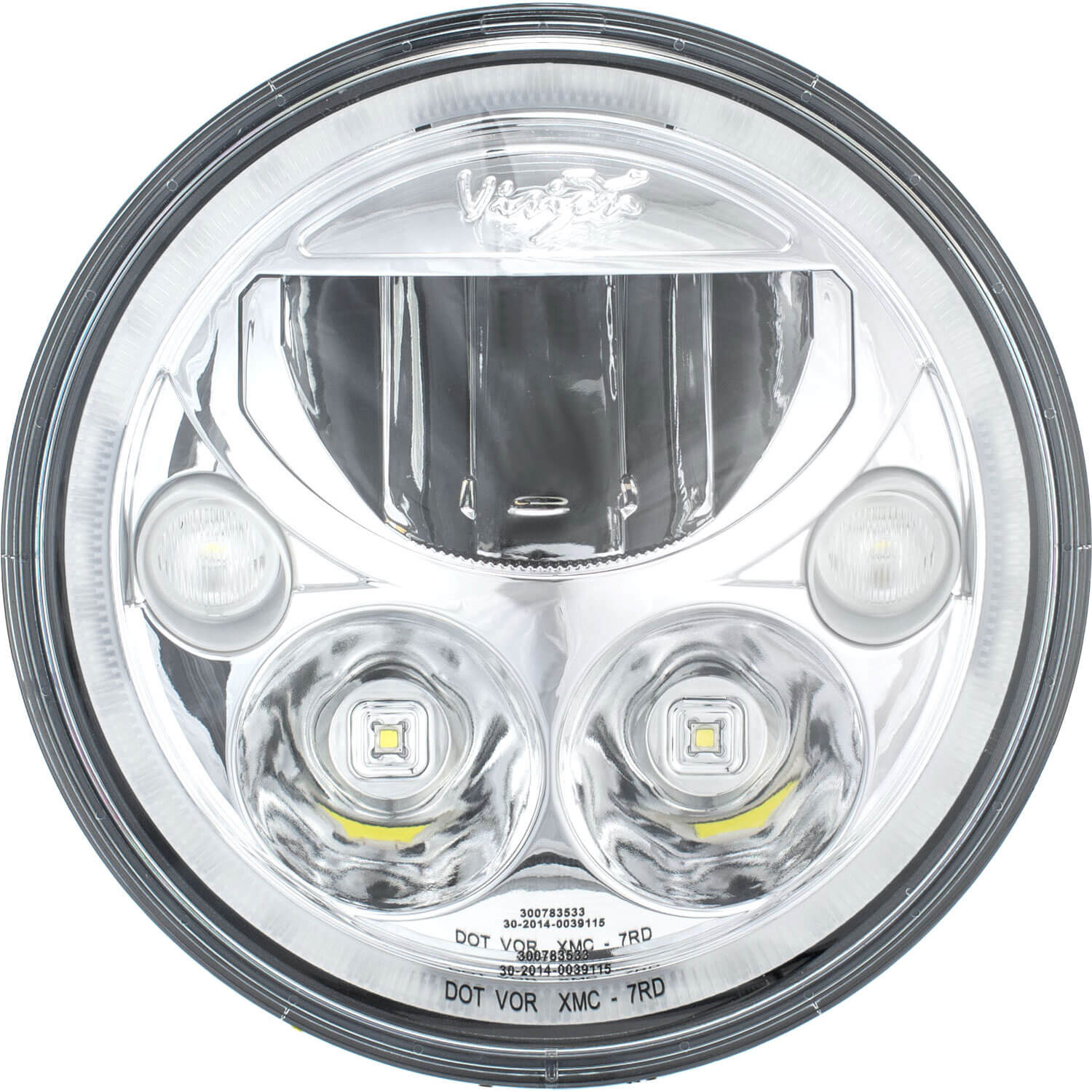 Single 7" Round Amber Halo VX Headlight (with Low-High-Halo)