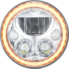 Single 7" Round Amber Halo VX Headlight (with Low-High-Halo)