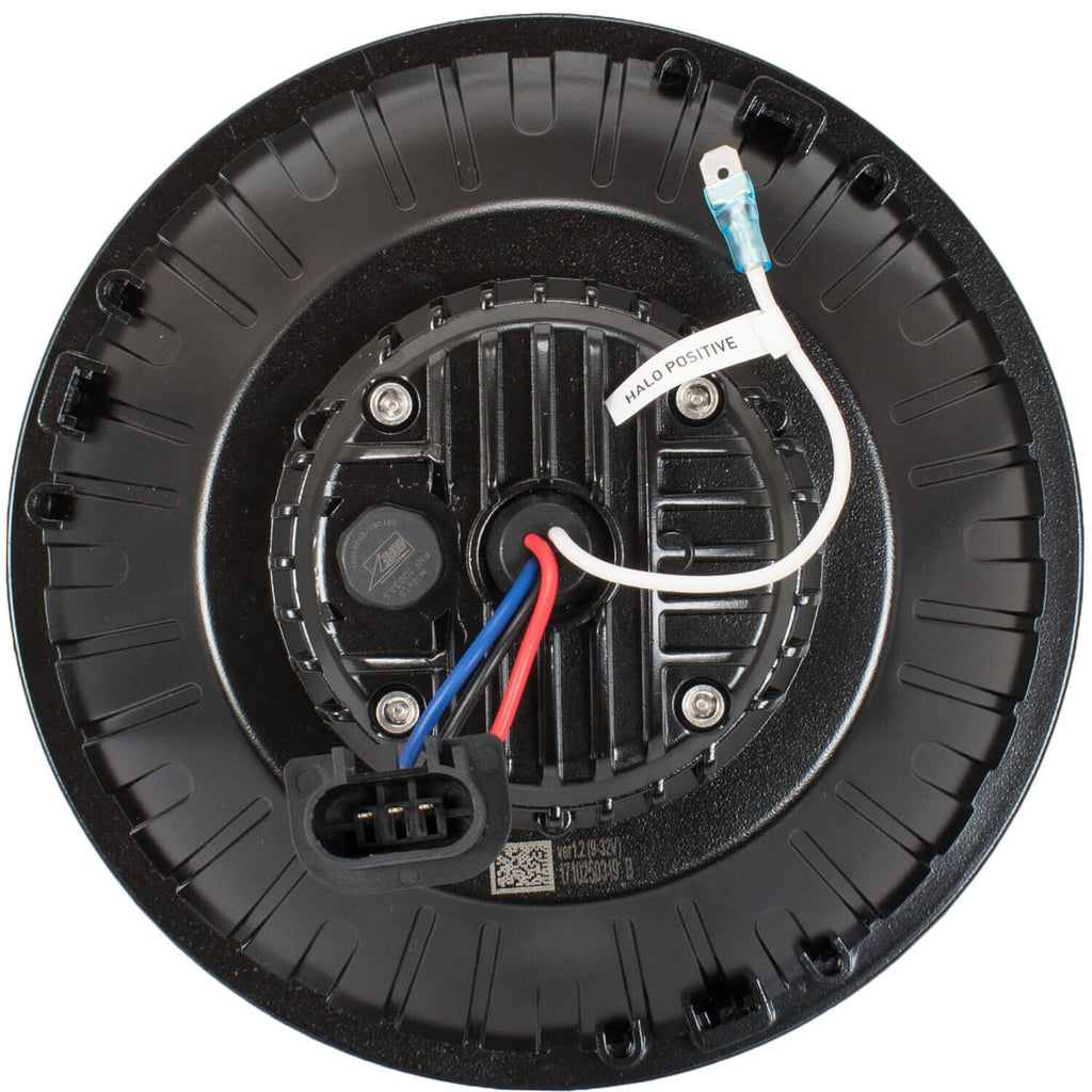 Single 7" Round Amber Halo VX Headlight (with Low-High-Halo)