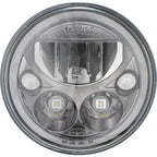 Single 7" Round Black Chrome VX Headlight (with Low-High-Halo)