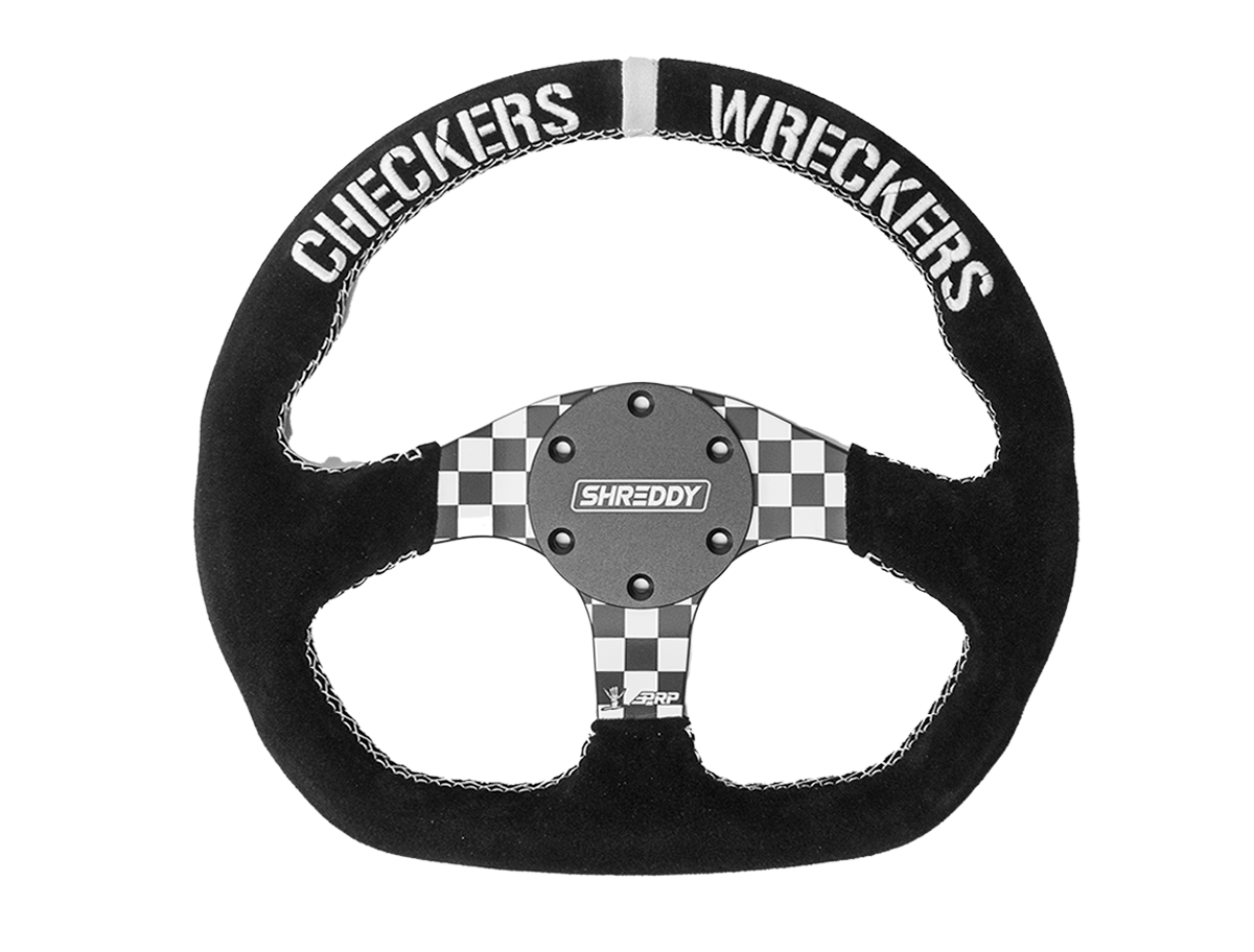 PRP X Shreddy Checkered Steering Wheel, D-Shaped