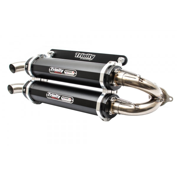 Rzr Xp Turbo/Turbo S Dual Slip-On Exhaust - Black 16-21 image 0