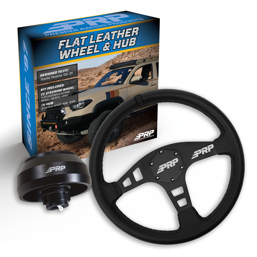 PRP Flat Leather Steering Wheel Kit with Tacoma Hub