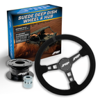 PRP Deep Dish Suede Steering Wheel Kit with Quick Release Hub for Yamaha YXZ, Viking, Wolverine, Rhino