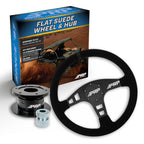 PRP Flat Suede Steering Wheel Kit with Quick Release Hub for Yamaha YXZ, Viking, Wolverine, Talon