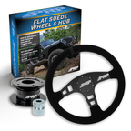 PRP Flat Suede Steering Wheel Kit with Quick Release Hub with Universal Weld on Adaptor