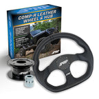PRP Leather D-Shape Steering Wheel Kit with Quick Release Hub with Universal Weld on Adaptor