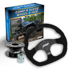 PRP Suede D-Shape Steering Wheel Kit with Quick Release Hub with Universal Weld on Adaptor