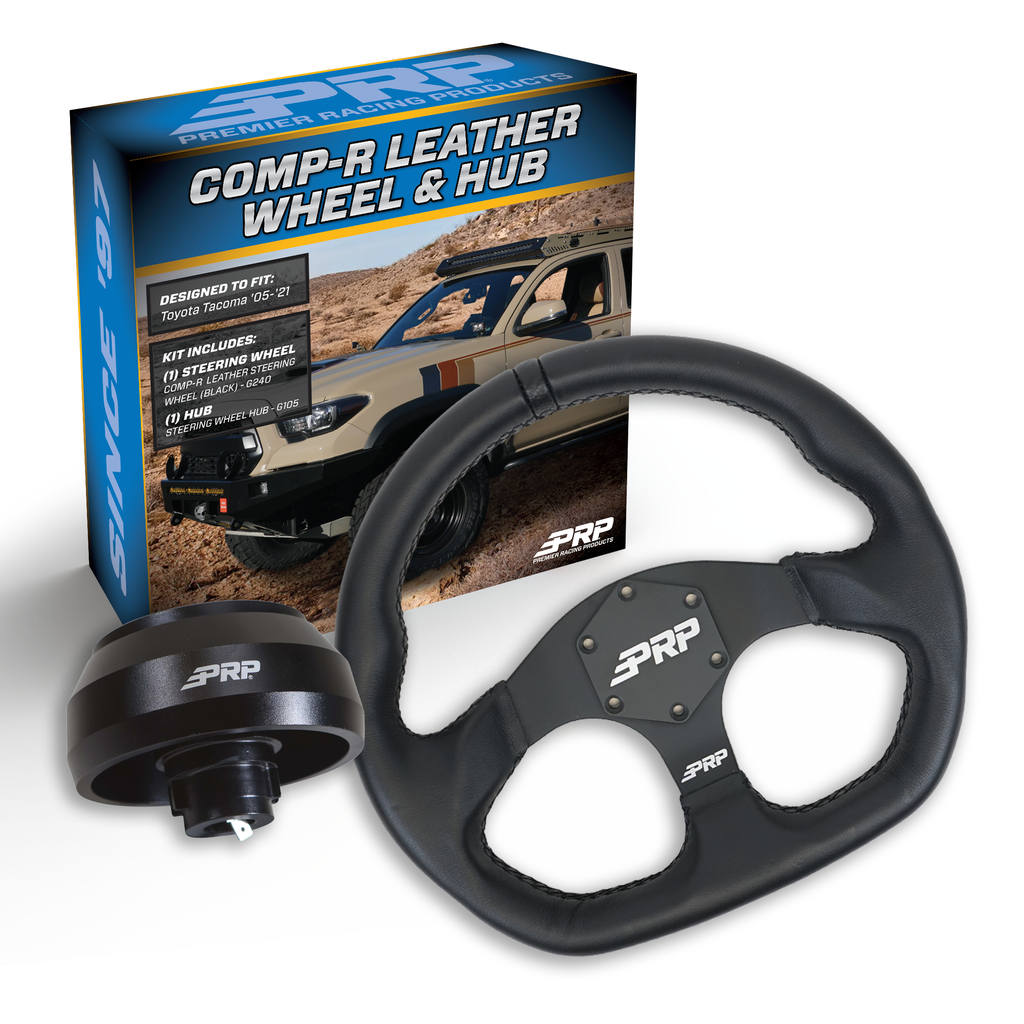 PRP Leather D-Shape Steering Wheel Kit with Tacoma Hub
