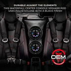 Can-Am Maverick X3 (2017-Up) Waterfall Center Console Speaker Pod Loaded with NXL-IQ 6.5" 2-Way Coaxial Marine Speakers and Digital LED Lights