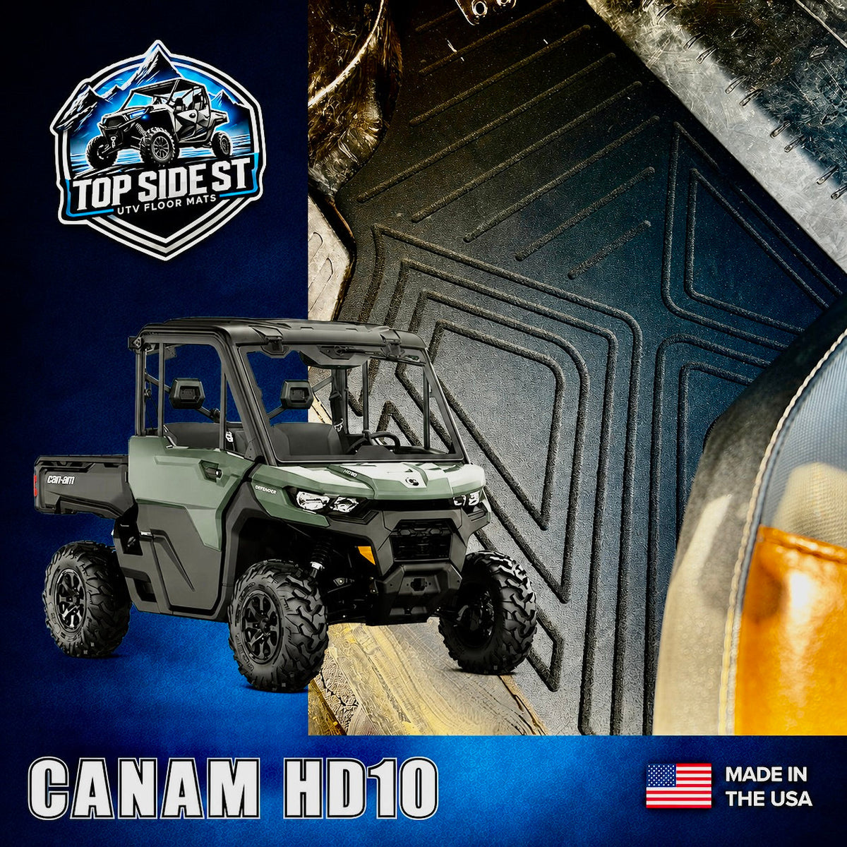 CAN-AM Defender HD10 HD 9mm Rubber Mats (2016 - current) by Top Side Surface Treatments