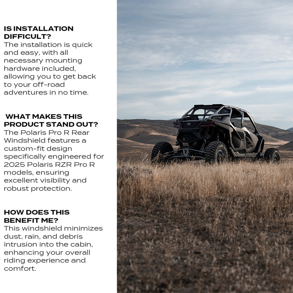 Polaris Pro R Rear Windshield (2025+)