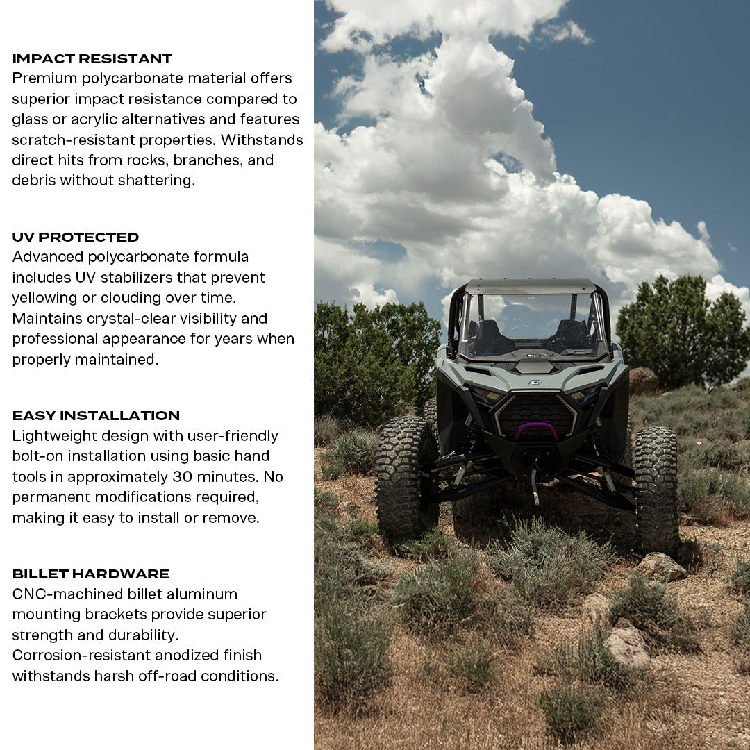 Polaris RZR Pro XP & Pro S Polycarbonate Full Front Windshield