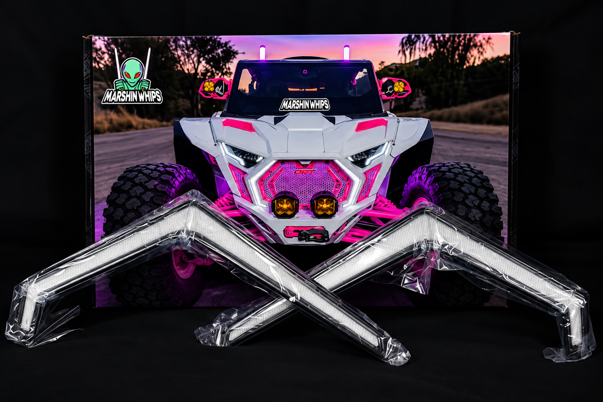 Polaris RZR Pro Series RGBW LED Chasing Fang Lights | App Control & Turn Signal Sync - view 2