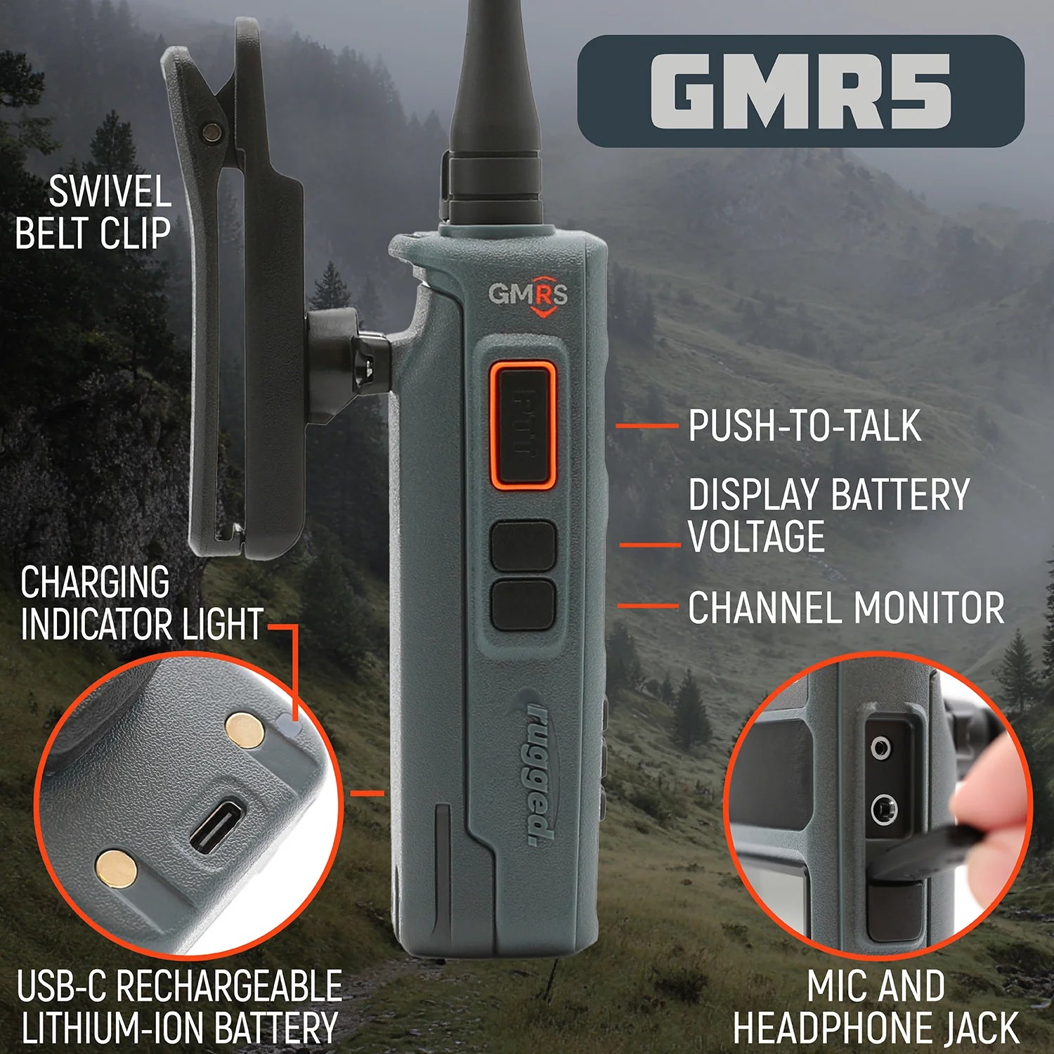 GMR5 - 5W GMRS Handheld Radio